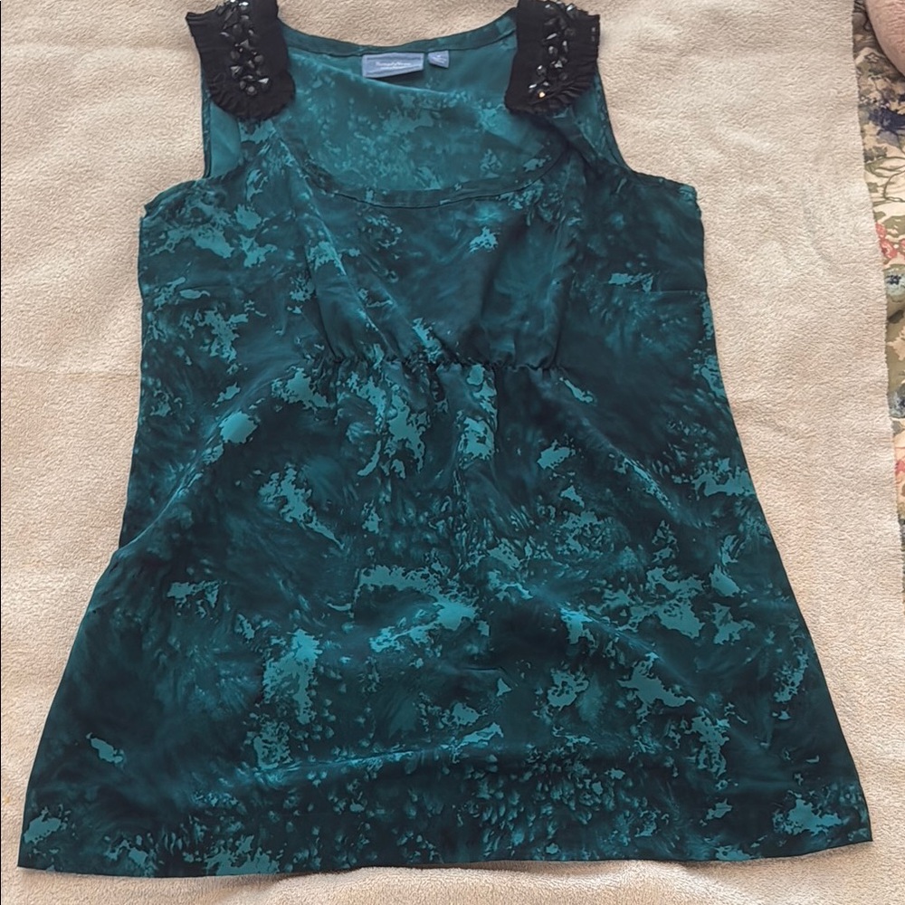 Simply Vera Vera Wang Teal Patterned Tank Top